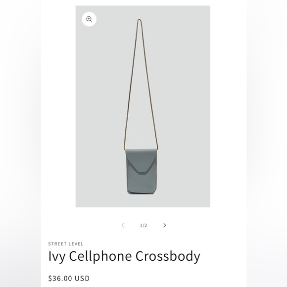 Vegan Leather Grey-Blue Shoulder Bag – Excellent Condition - Picture 7 of 7